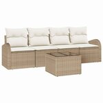 vidaXL Ensemble de canapé de jardin Beige 55 x 55 x 37 cm polyrotin