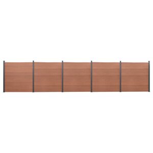 vidaXL Ensemble de panneaux de clôture marron 872x186 cm WPC