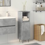 vidaXL Armoire de salle de bain gris béton 30x30x100 cm