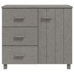 vidaXL Buffet HAMAR Gris clair 90x40x80 cm Bois massif de pin