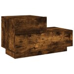 vidaXL Table de chevet avec lumières LED chêne fumé 70x36x40 5 cm