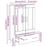 vidaXL Haut Armoire avec tiroir Bois Ancien 69 5 x 31 x 115 cm