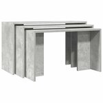 vidaXL Tables gigognes 3 Pièces gris béton bois d'ingénierie