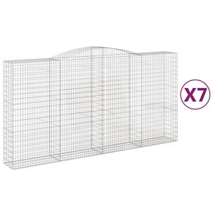 vidaXL Paniers à gabions arqués 7 Pièces 400x50x200/220 cm Fer galvanisé