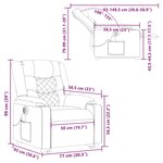 vidaXL Fauteuil inclinable de massage électrique Marron foncé Tissu