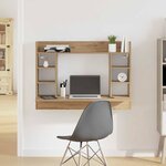 vidaXL Bureau mural chêne artisanal 105 x 48 x 75 cm Bois d'ingénierie
