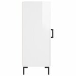 vidaXL Buffet Blanc brillant 34 5x34x90 cm Bois d'ingénierie