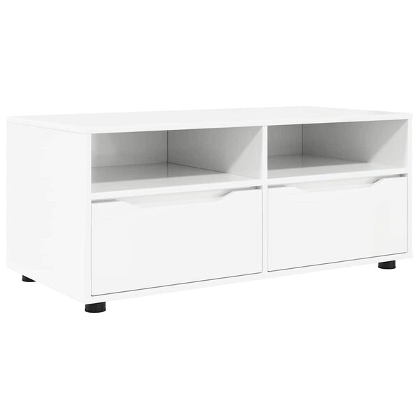 vidaXL Meuble TV Blanc brillant 100 x 48 x 43 cm Bois d'ingénierie