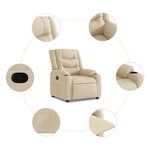 vidaXL Fauteuil inclinable Crème Tissu