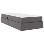 vidaXL Lit avec rangement et matelas avec matelas 2 Pièces Gris Cuir