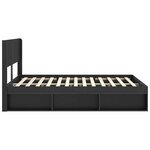 vidaXL Cadre de lit avec rangement et tête de lit Noir 120 x 200 cm