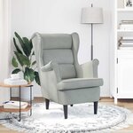 vidaXL Fauteuil Gris clair 71 x 92 x 91 cm Velours