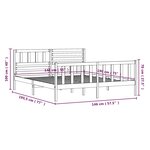 vidaXL Cadre de lit sans matelas noir bois massif 140x190 cm