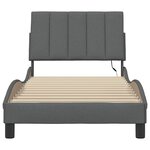 vidaXL Cadre de lit sans matelas Hanko gris foncé 90x200 cm tissu