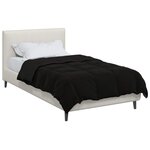 vidaXL Couette d'été 140 x 220 cm Été Microfibre (100  polyester) Noir