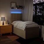 vidaXL Sommier à lattes de lit avec matelas Crème 90x200 cm Tissu