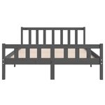 vidaXL Cadre de lit sans matelas gris bois massif 140x190 cm
