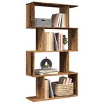 vidaXL Étagère séparatrice de pièce à 4 niveaux vieux bois 70x24x129cm