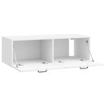 vidaXL Meuble TV mural Montage mural Blanc brillant 98 x 41 x 30 cm