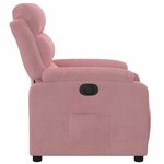 vidaXL Fauteuil inclinable électrique Rose Velours
