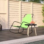 vidaXL Chaise longue à bascule Vert Acier et textilène