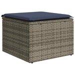 vidaXL Salon de jardin 7 Pièces avec coussins gris résine tressée