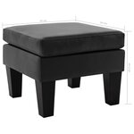 vidaXL Repose-pied Noir Similicuir