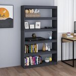 vidaXL Bibliothèque/Séparateur de pièce Gris 100x30x167 5cm Pin massif