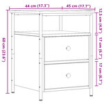 vidaXL Table de chevet chêne artisanal 44x45x60 cm bois d'ingénierie