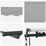 vidaXL Auvent Rétractable Gris clair 400 × 350 cm tissu