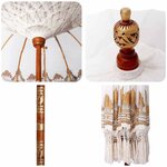 vidaXL Parasol balinais 260 Crème 180-190 cm Coton et bois massif
