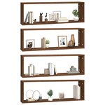 vidaXL Étagères murales cubiques 4 Pièces Chêne marron 80x15x26 5 cm