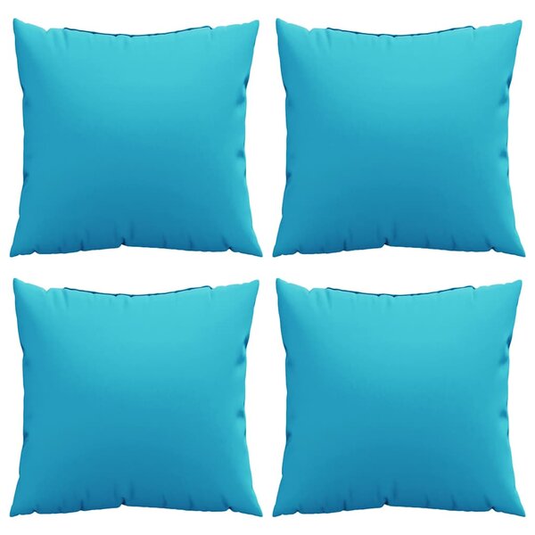 vidaXL Coussins Éparpillés Uni 4 Pièces Turquoise 50 x 50 cm