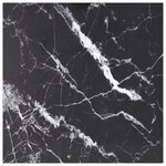 vidaXL Dessus de table noir 80x80 cm 6 mm verre trempé design marbre