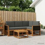 vidaXL Ensemble de canapés d'extérieur 5 pc Naturel et Anthracite