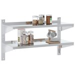 vidaXL Étagère murale à 2 niveaux 100x40x60cm argenté acier inoxydable