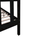 vidaXL Cadre de lit sans matelas noir bois de pin massif