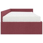 vidaXL Cadre de lit d'angle avec matelas Autre 2 Pièces Gris tissu