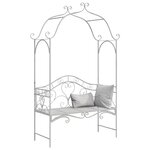 vidaXL Banc Blanc Métal 121 x 48 x 200 cm Incrustations décoratives
