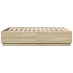 vidaXL Cadre de lit chêne sonoma 140x190 cm bois d'ingénierie
