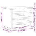vidaXL Organisateur de bureau Chêne noir 36x26x29 5 cm Bois d'ingénierie