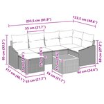 vidaXL Ensemble de canapés de jardin de 7 pièces avec coussins noir poly rotin acacia