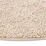 Tapis Shaggy vidaXL avec support en latex Crème ø120 cm
