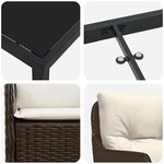 vidaXL Ensemble de salle à manger de jardin de 5 pièces avec coussins marron poly rattan