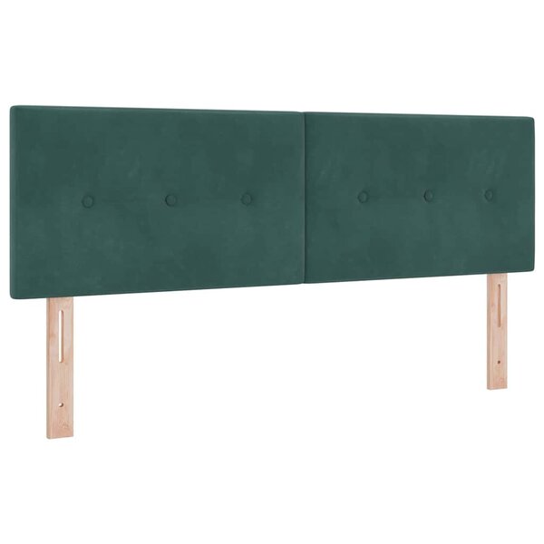 vidaXL Tête de lit Montage mural Vert foncé 144 cm Velours