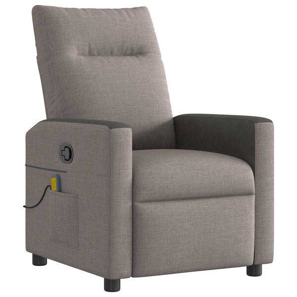 vidaXL Fauteuil de massage inclinable Taupe Tissu