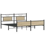 vidaXL Cadre de lit en métal sans matelas chêne sonoma 183x213 cm