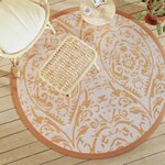 vidaXL Tapis d'extérieur ARAKIL orange et blanc Ø160 cm PP
