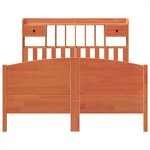 vidaXL Lit bibliothèque sans matelas cire marron 140x200 cm pin massif