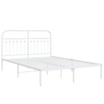 vidaXL Cadre de lit métal sans matelas et tête de lit blanc 140x200 cm